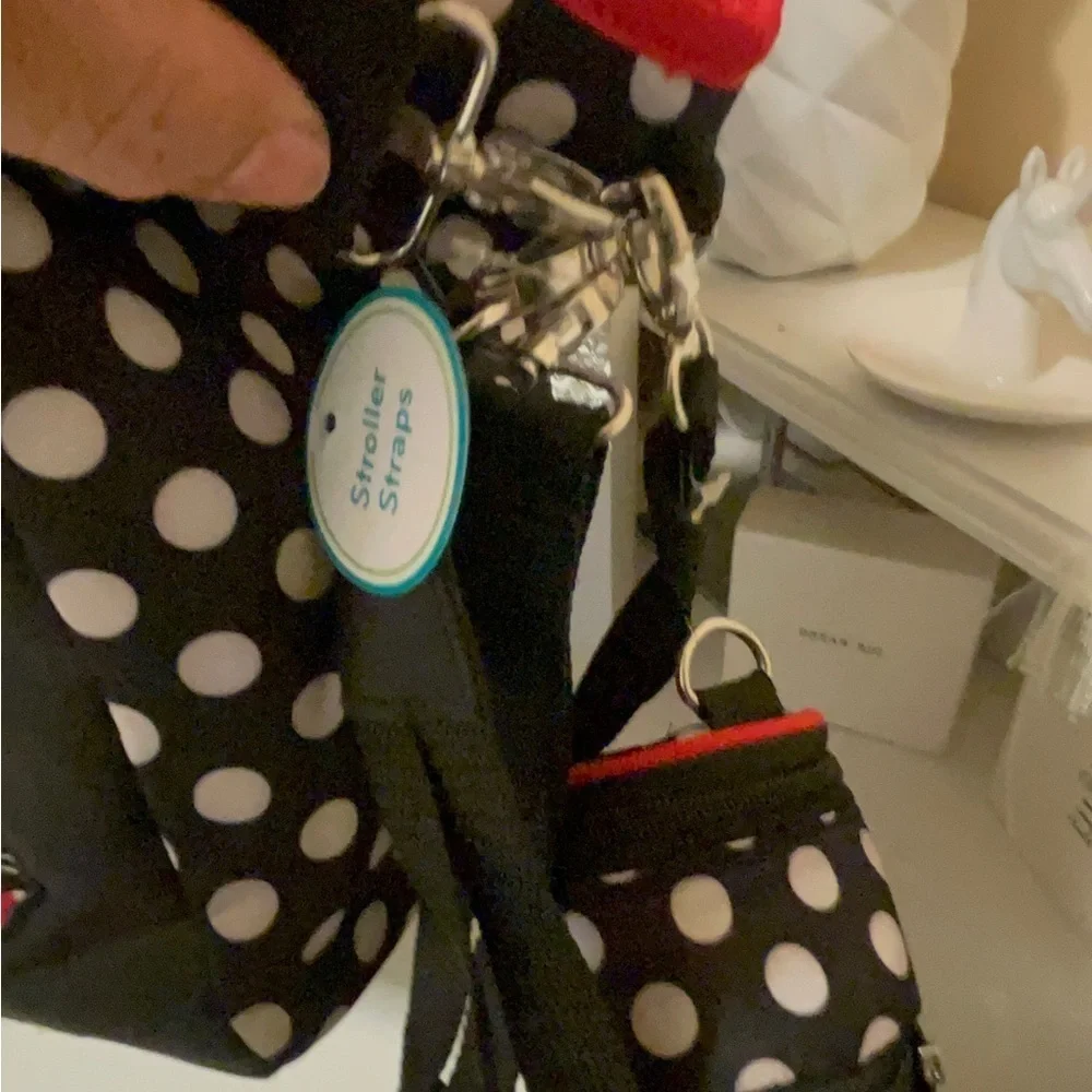 Disney Minnie Dots super cute diaper bag with a bottle holder& stroller straps